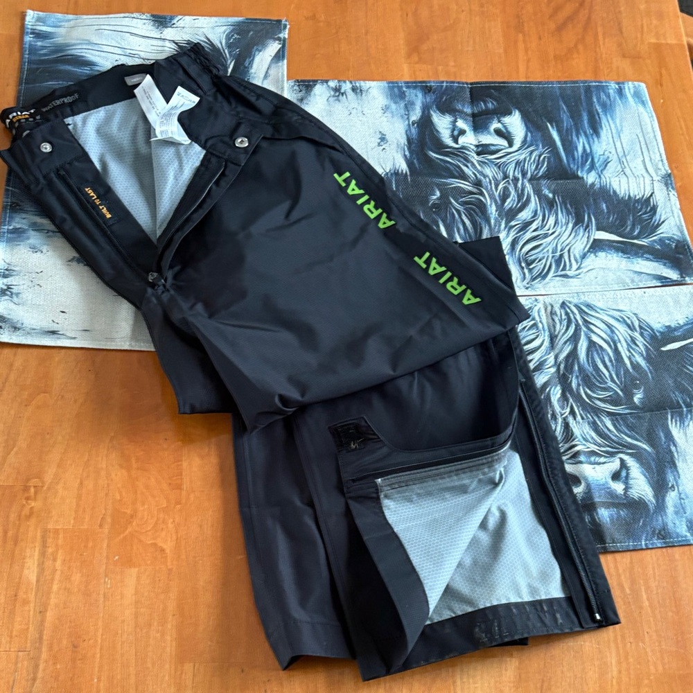 Ariat Black Track Pants with Neon Green Logo